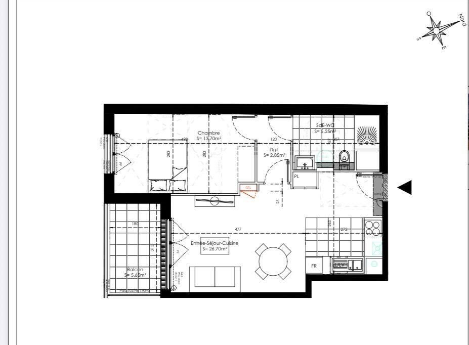 Appartement à vendre, 48m², Sainte-Geneviève-des-Bois