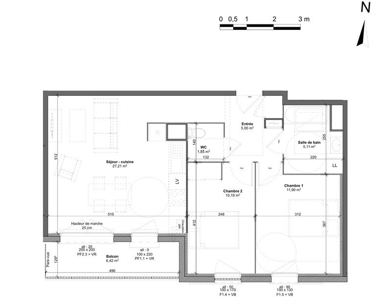 Appartement à vendre, 61m², Marly-la-Ville