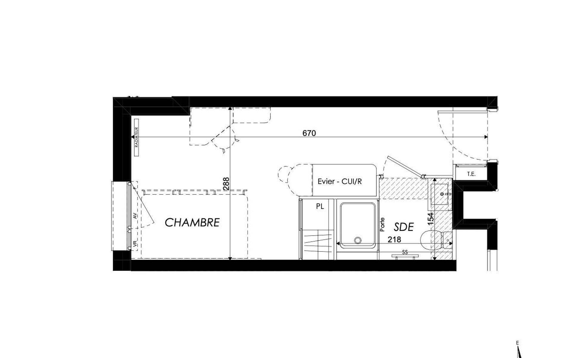 Appartement à vendre, 17m², Angers
