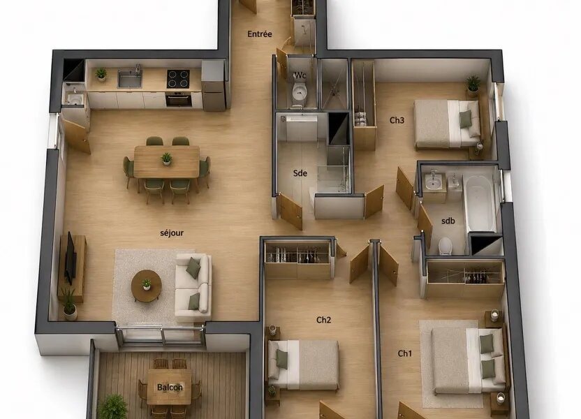 Appartement à vendre, 85m², Saint-Nazaire