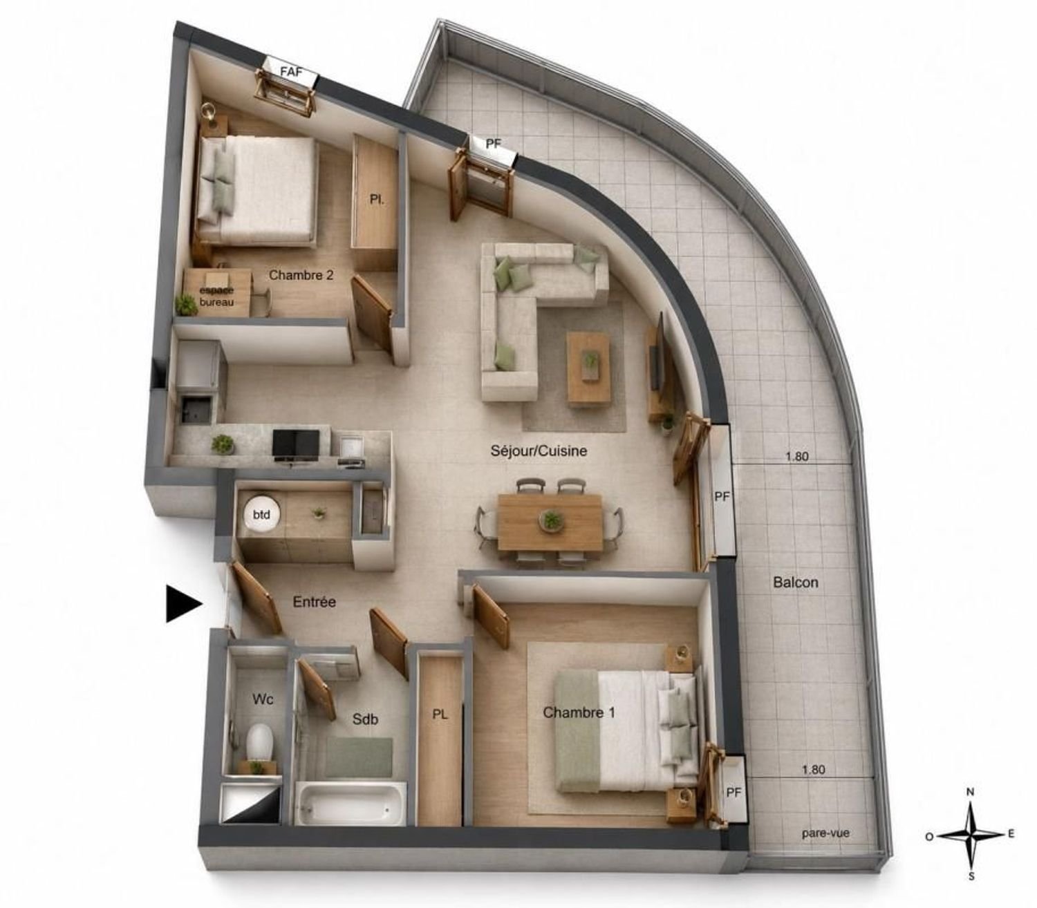 Appartement à vendre, 46m², Saint-Nazaire