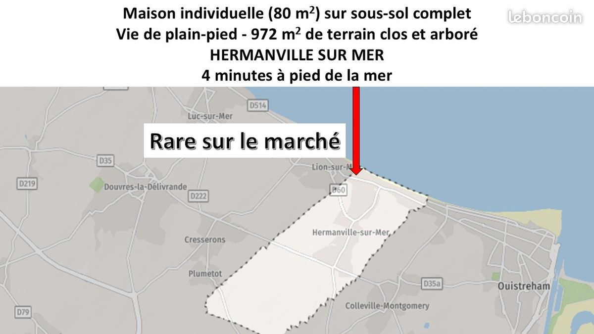 Maison à vendre, 80m², Hermanville-sur-Mer