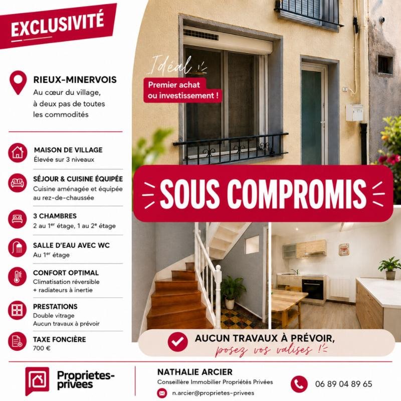 Maison à vendre, 67m², Rieux-Minervois