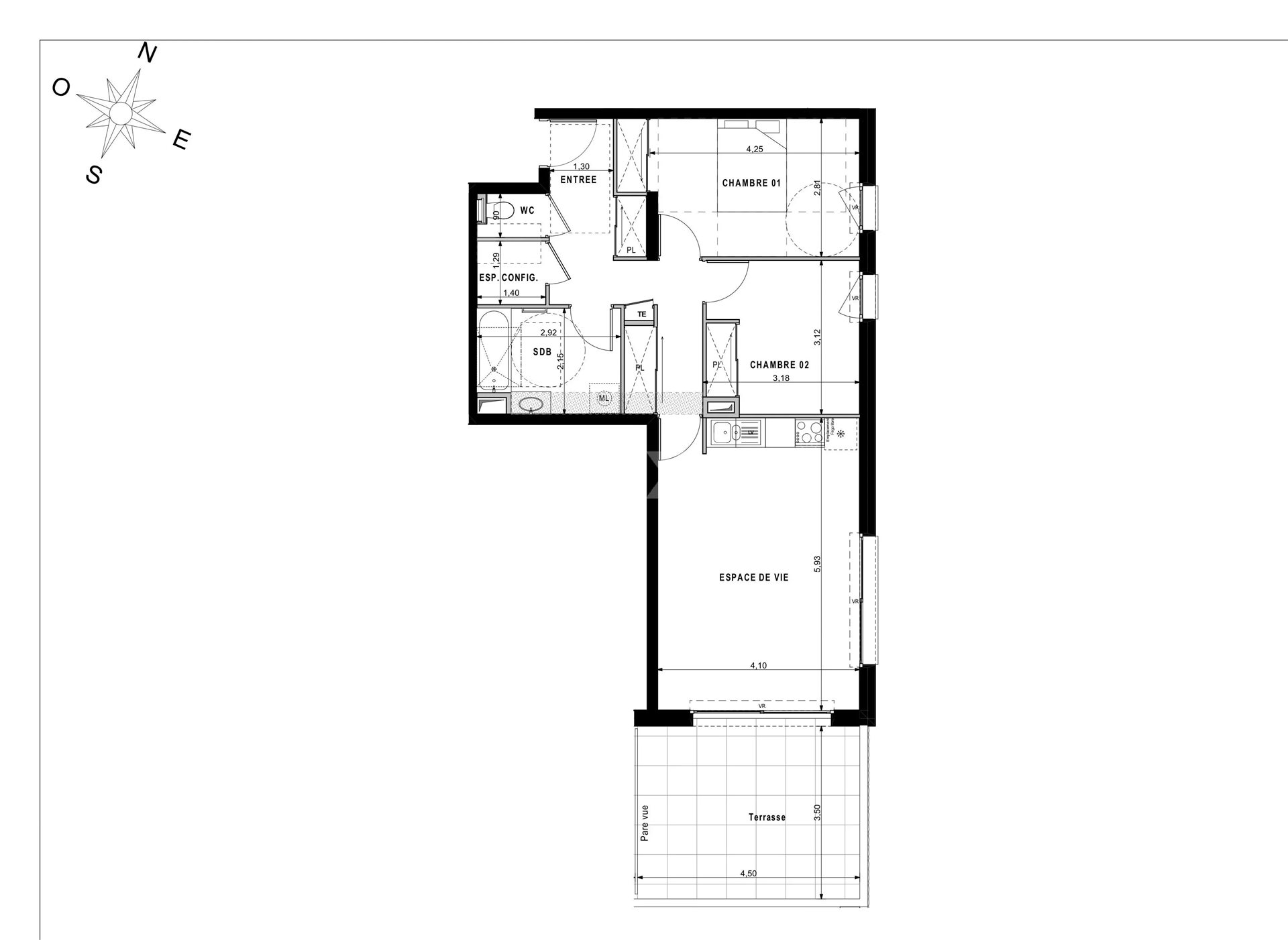 Appartement à vendre, 65m², Sciez