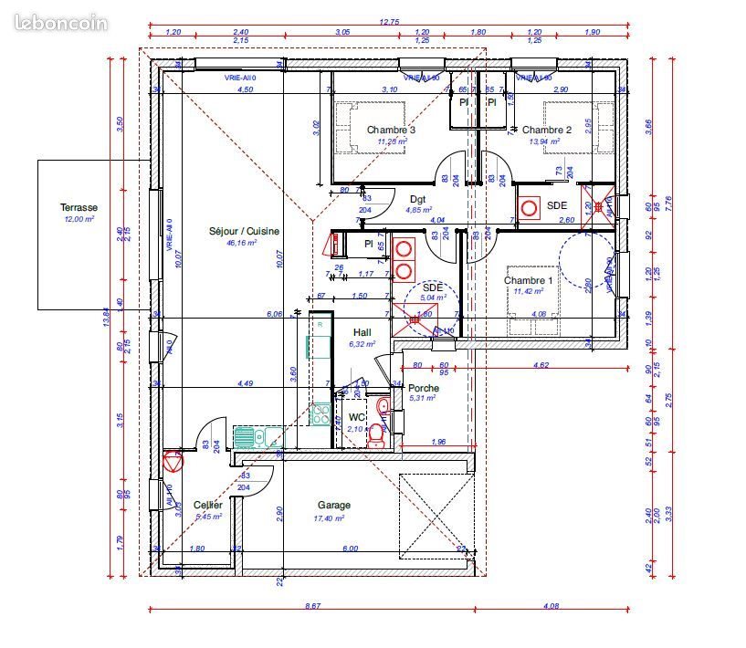Maison à vendre, 109m², Baziège