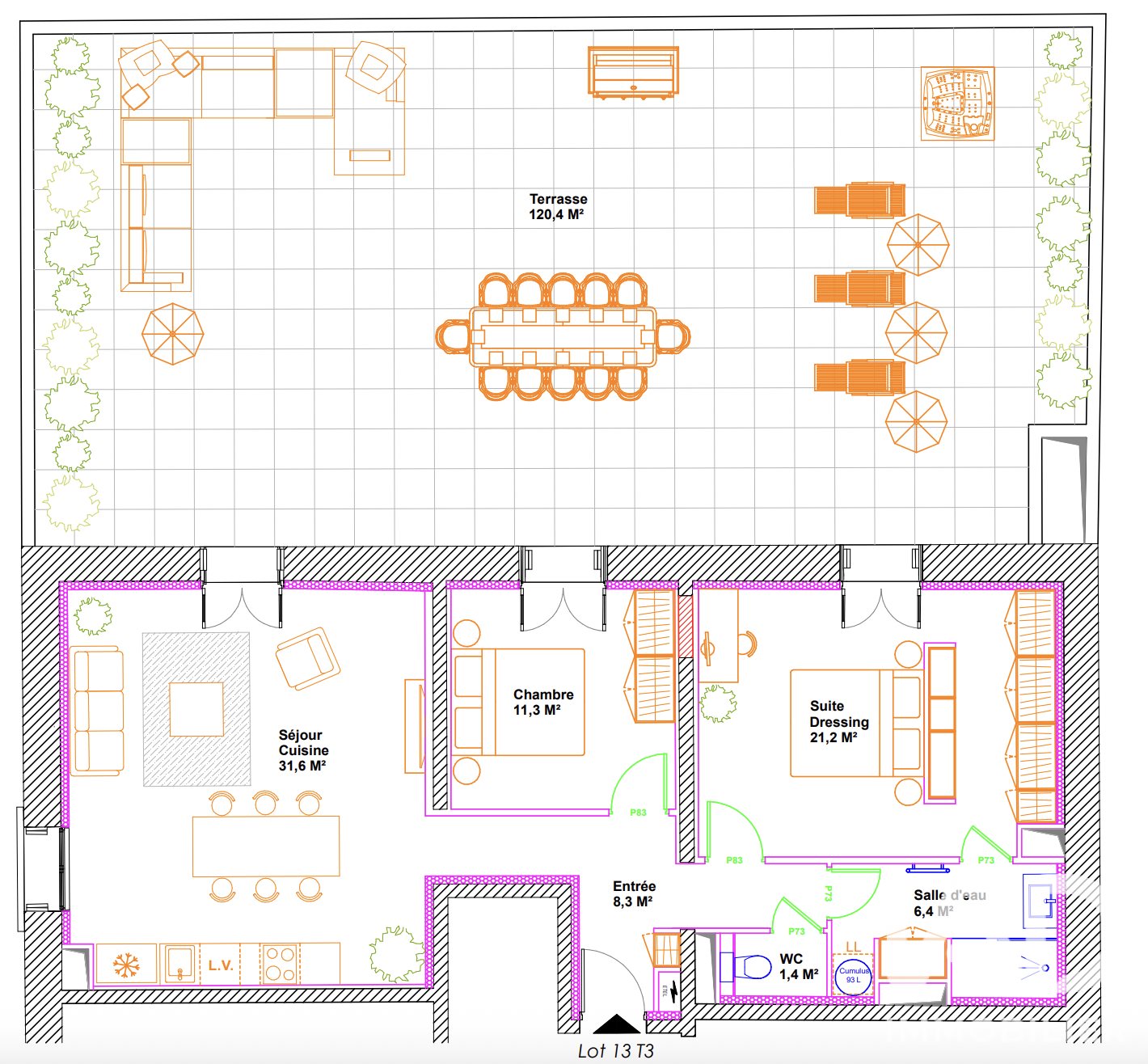 Appartement à vendre, 81m², Pignan