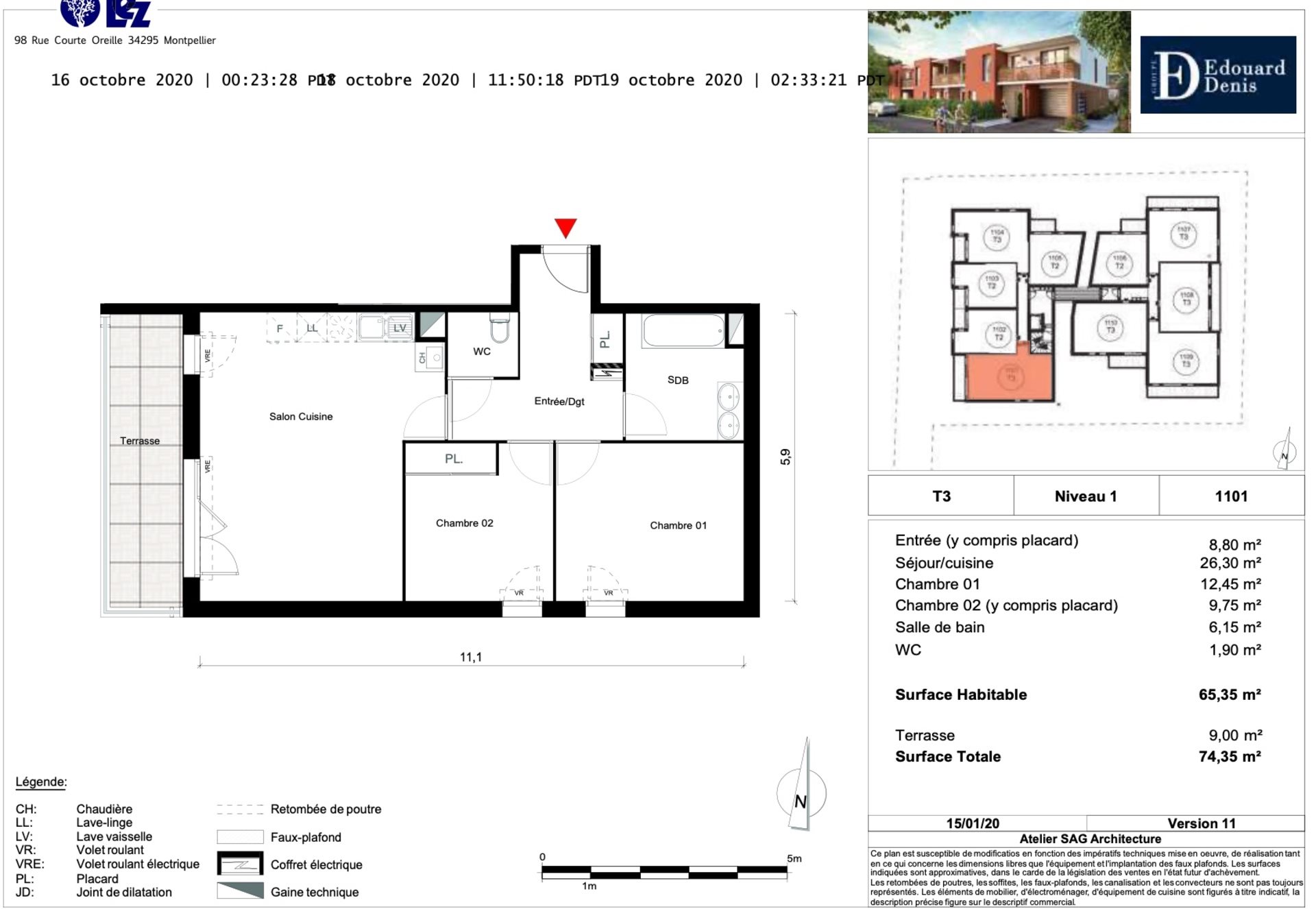 Appartement à louer, 65m², Montpellier