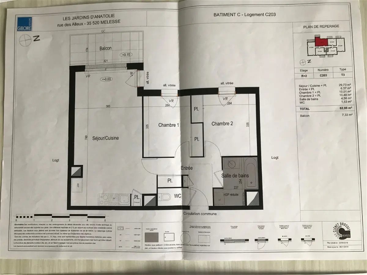 Appartement à louer, 62m², Melesse