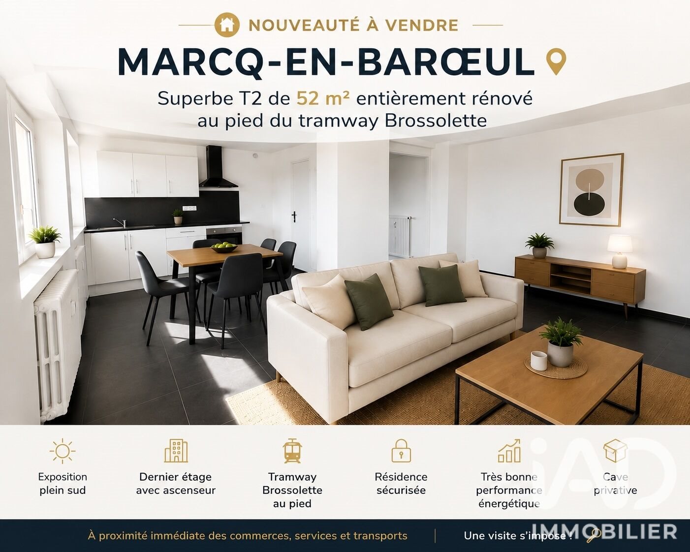 Appartement à vendre, 52m², Marcq-en-Baroeul