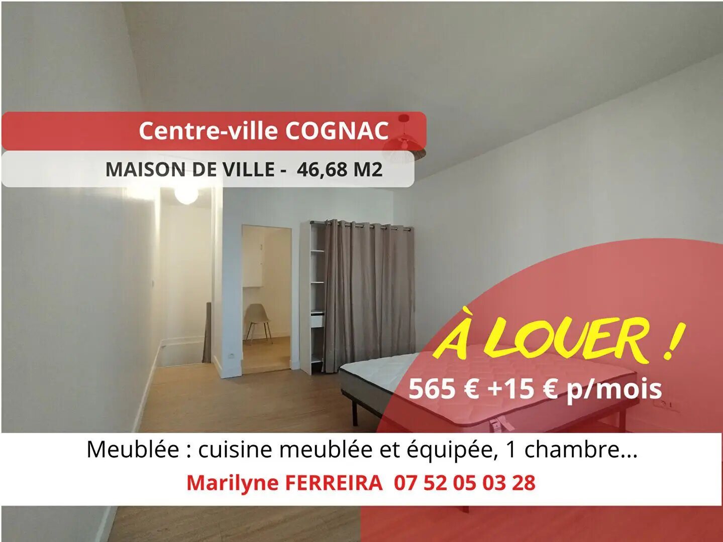 Appartement à louer, 46m², Cognac