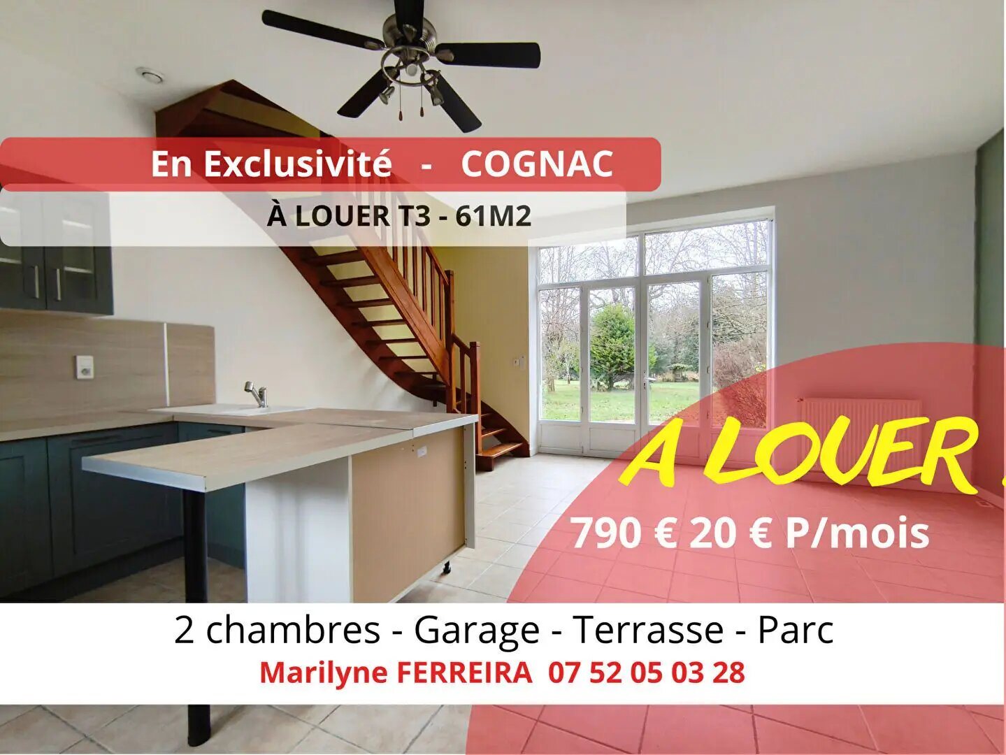 Maison à louer, 61m², Cognac