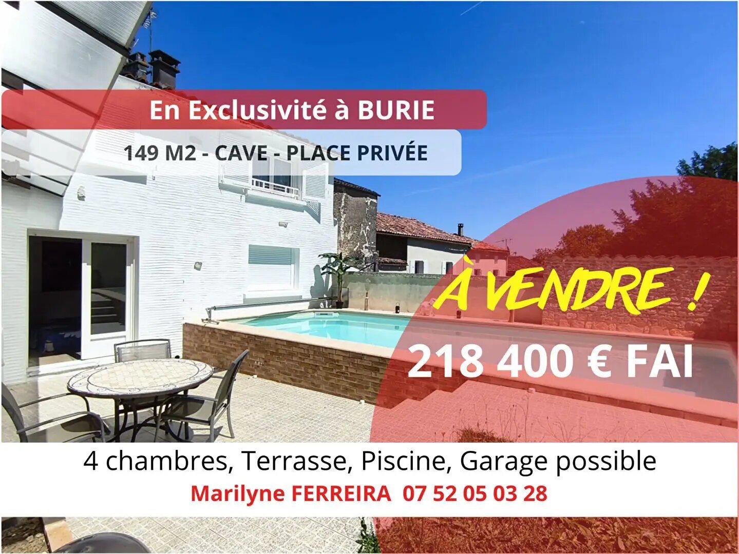 Maison à vendre, 148m², Burie