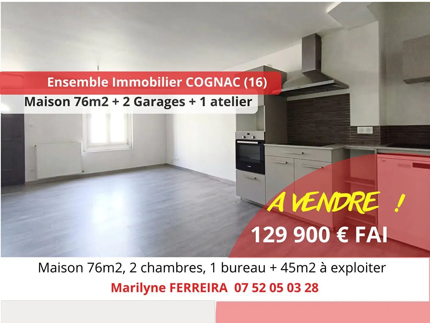 Maison à vendre, 76m², Cognac