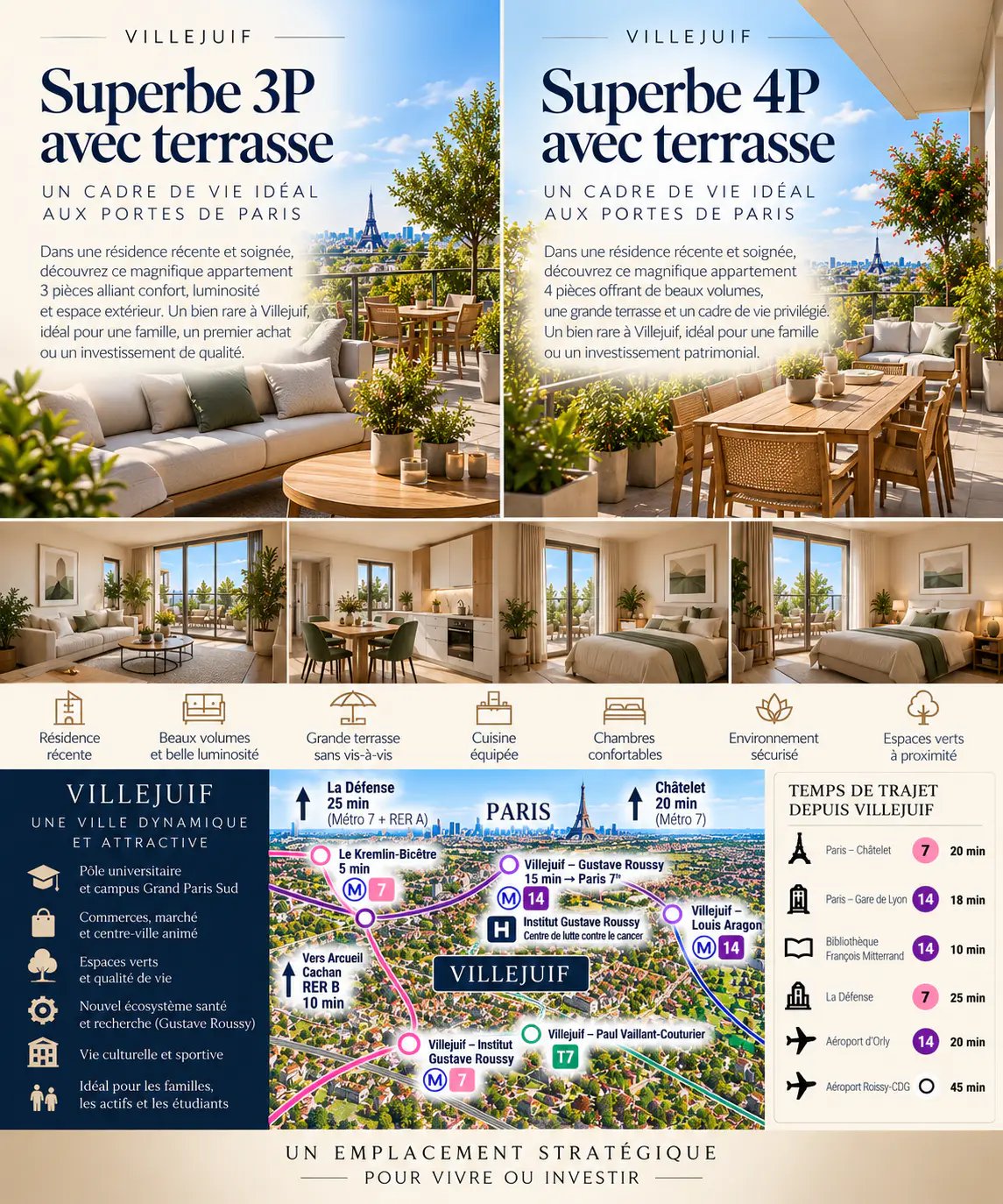 Appartement à vendre, 63m², Villejuif