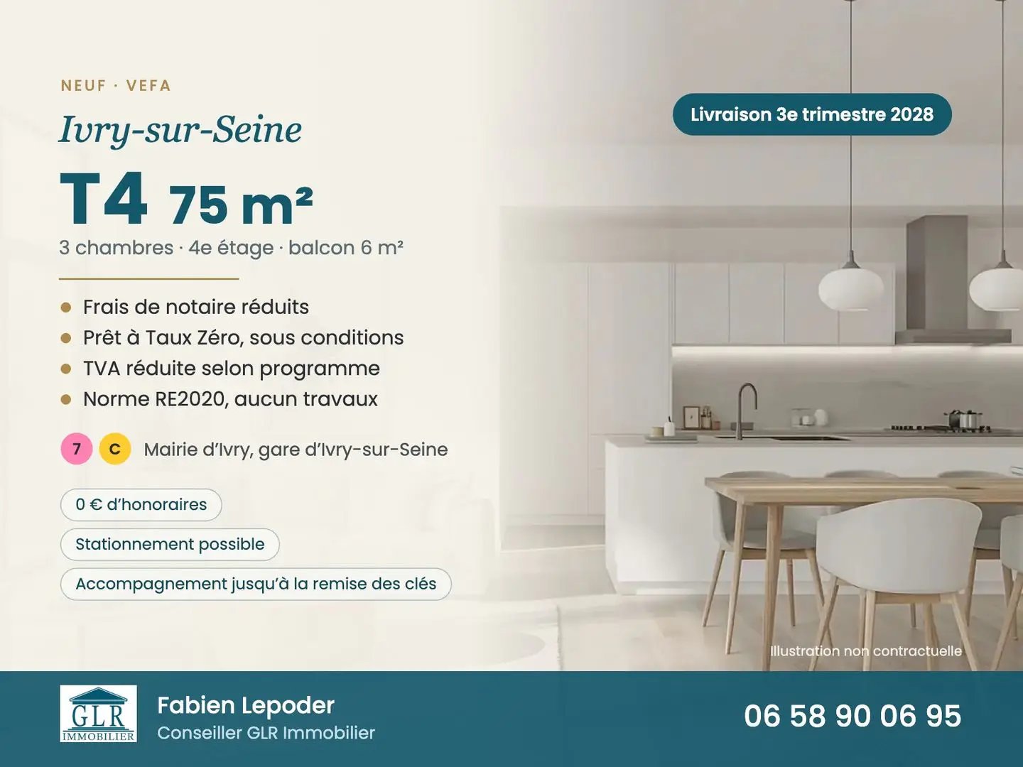 Appartement à vendre, 75m², Ivry-sur-Seine