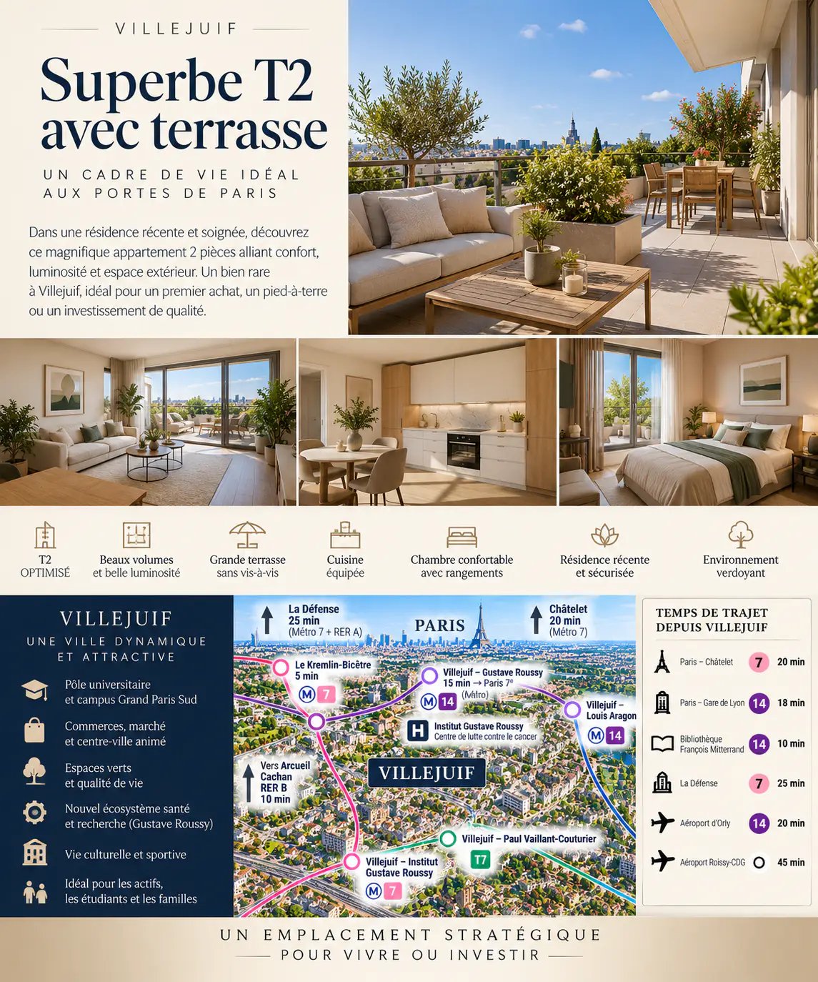 Appartement à vendre, 50m², Villejuif