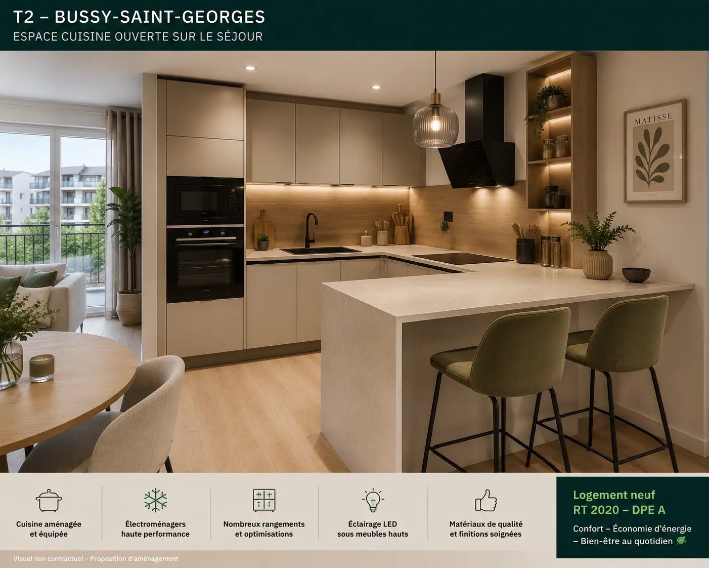 Appartement à vendre, 45m², Bussy-Saint-Georges