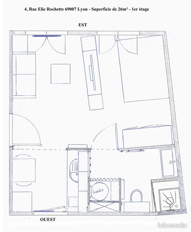 Appartement à louer, 26m², Lyon 7ème