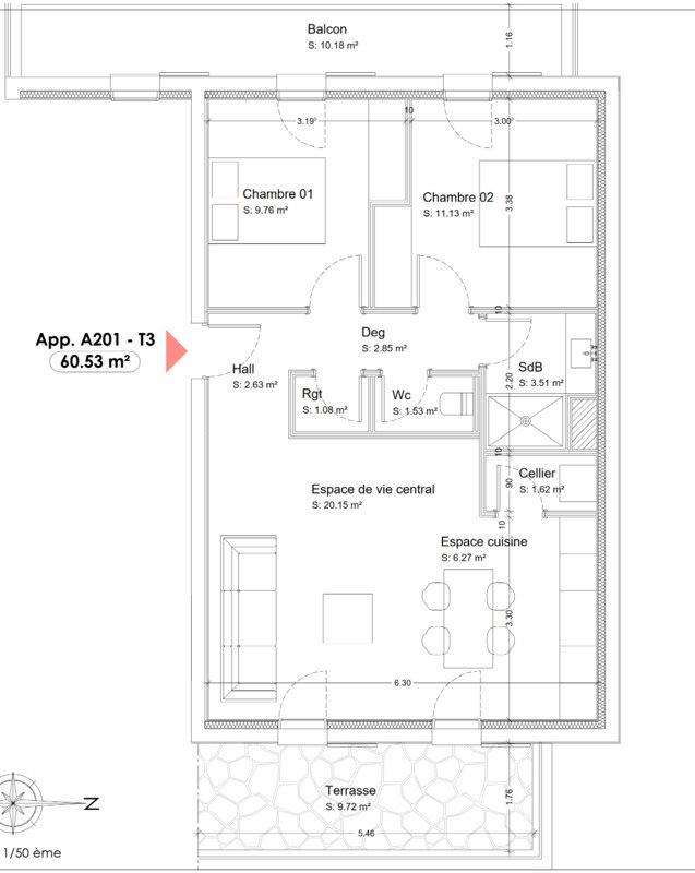 Appartement à vendre, 61m², Patrimonio