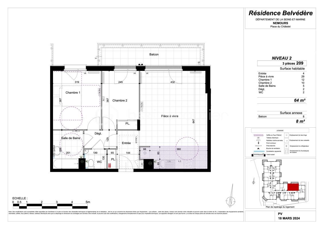 Appartement à vendre, 63m², Nemours