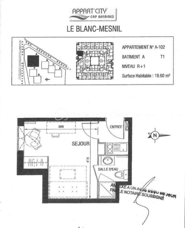 Appartement à vendre, 19m², Le Blanc-Mesnil