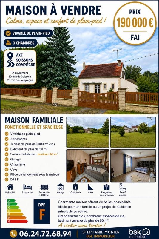 Maison à vendre, 96m², Vic-sur-Aisne