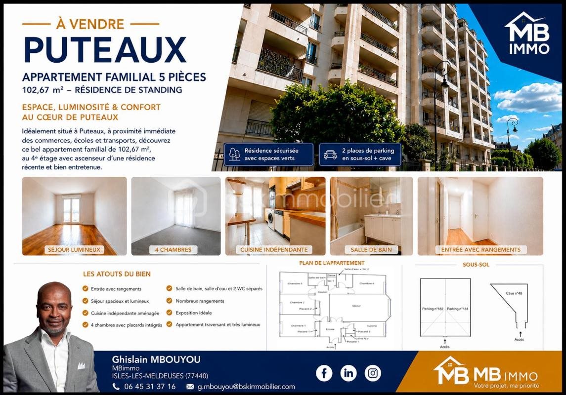 Appartement à vendre, 102m², Puteaux