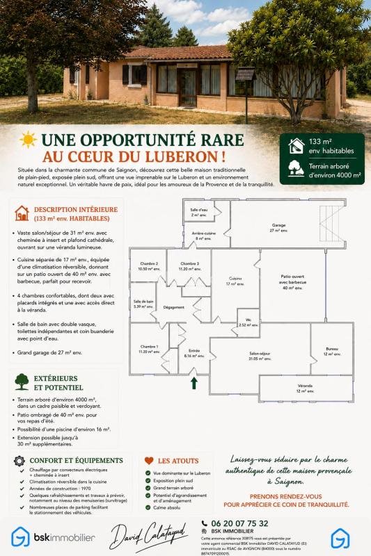 Maison à vendre, 133m², Saignon