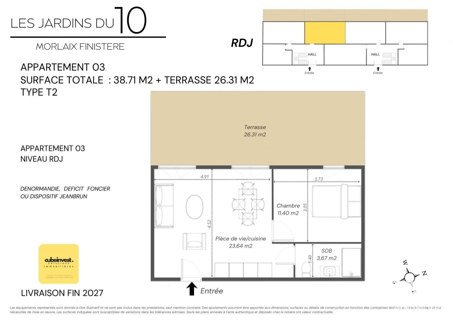 Appartement à vendre, 39m², Morlaix