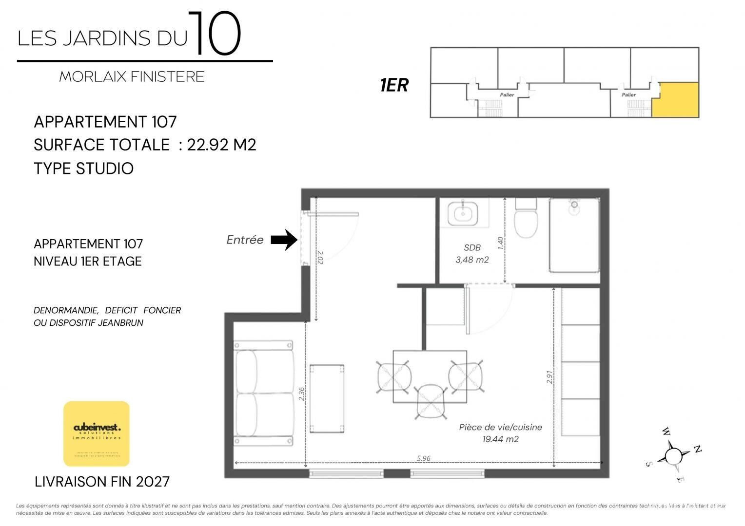 Appartement à vendre, 23m², Morlaix
