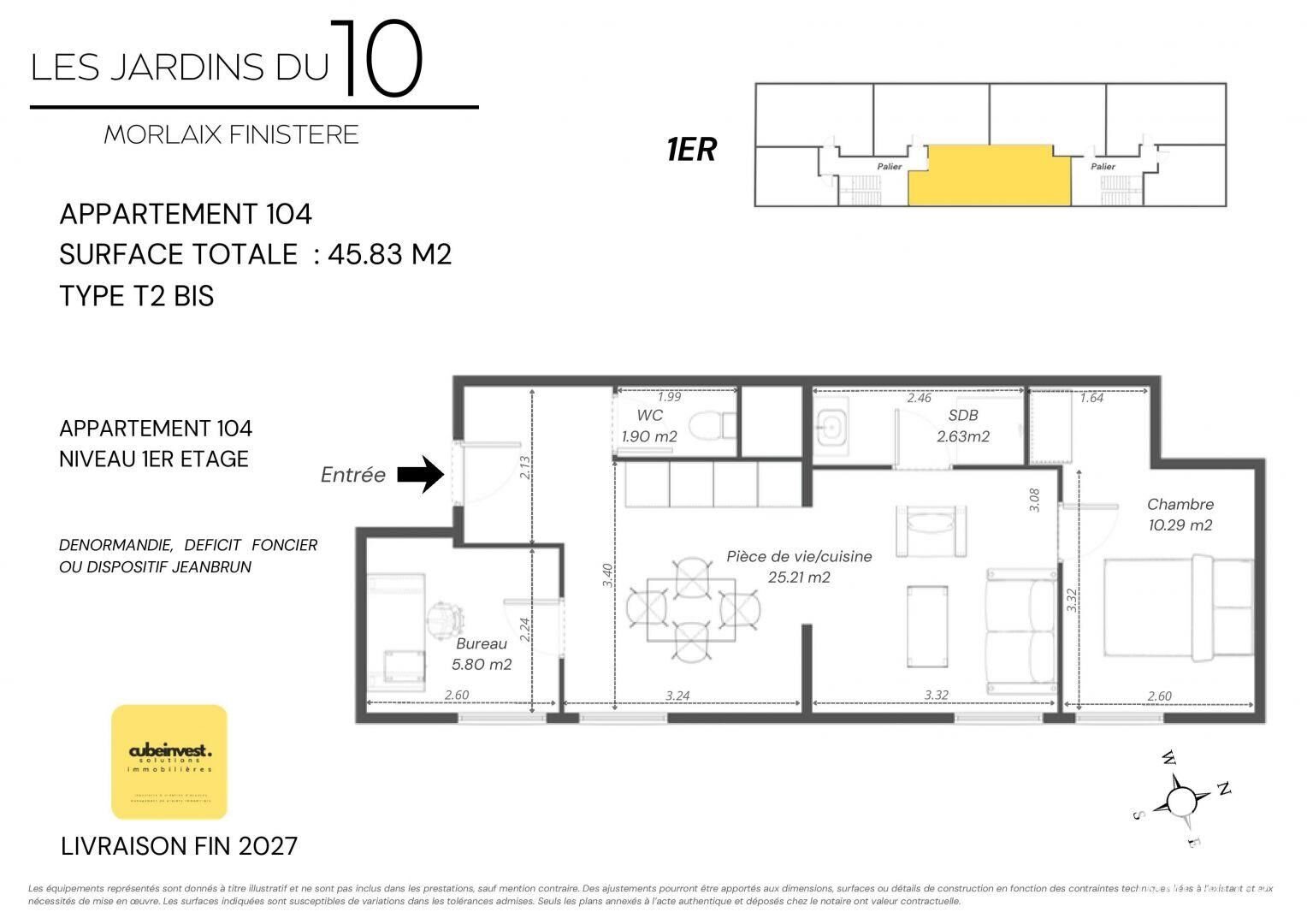 Appartement à vendre, 46m², Morlaix