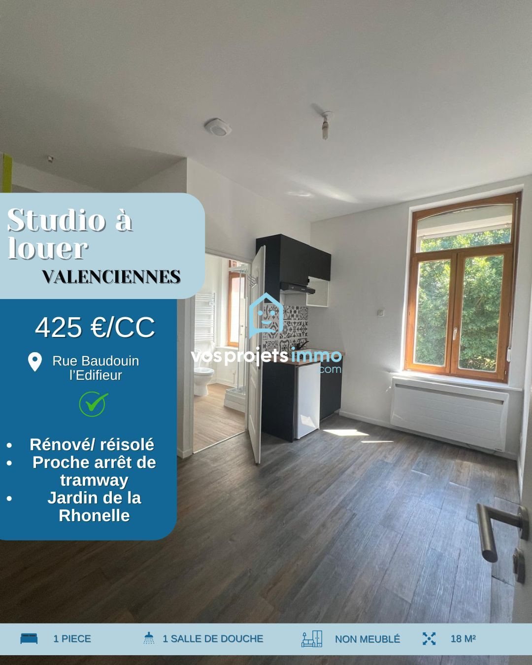 Appartement à louer, 18m², Valenciennes
