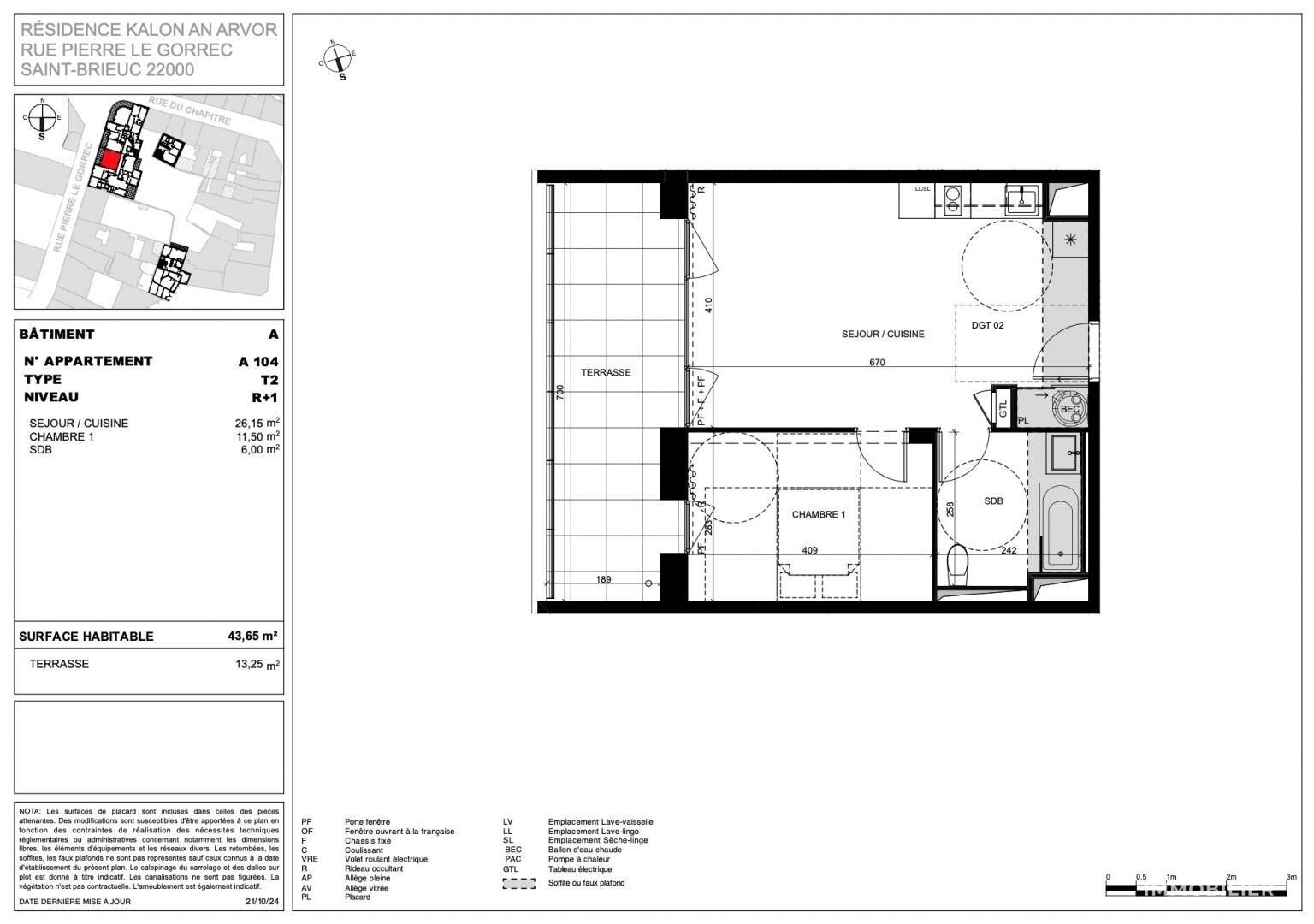 Appartement à vendre, 44m², Saint-Brieuc