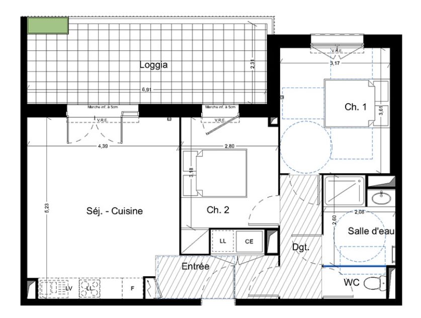 Appartement à vendre, 59m², Narbonne