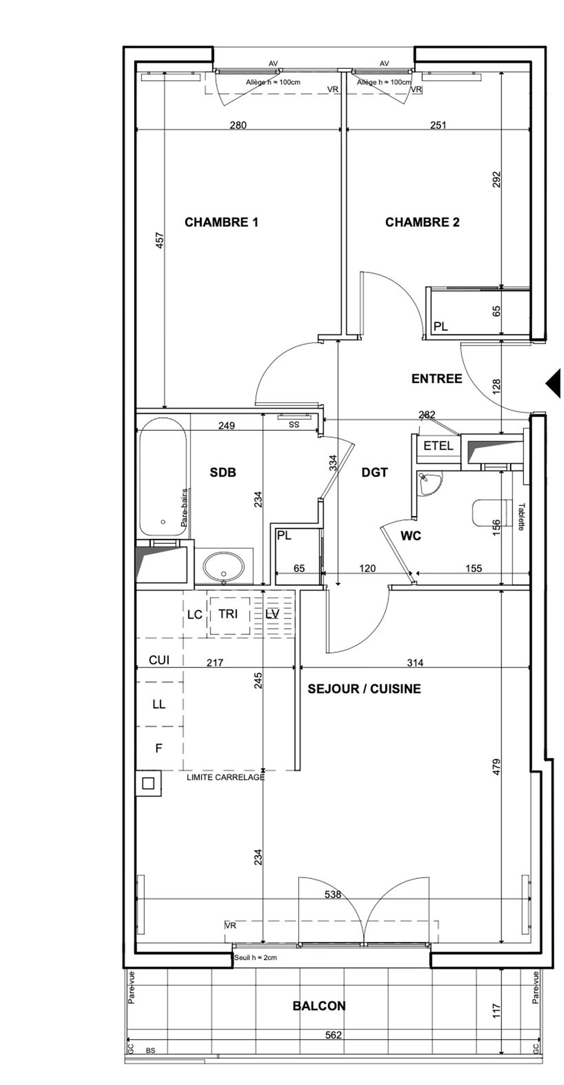 Appartement à vendre, 61m², Bezons