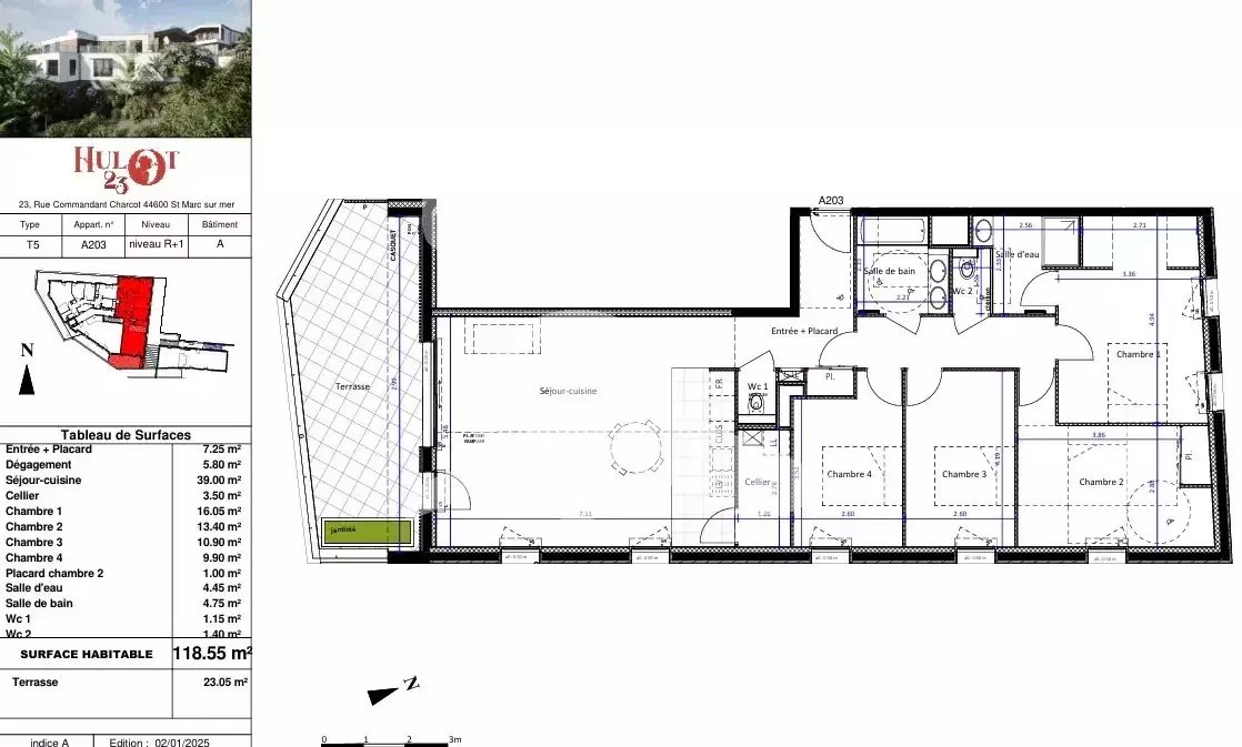 Appartement à vendre, 119m², Saint-Nazaire