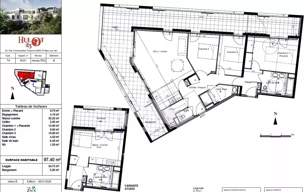 Appartement à vendre, 97m², Saint-Nazaire
