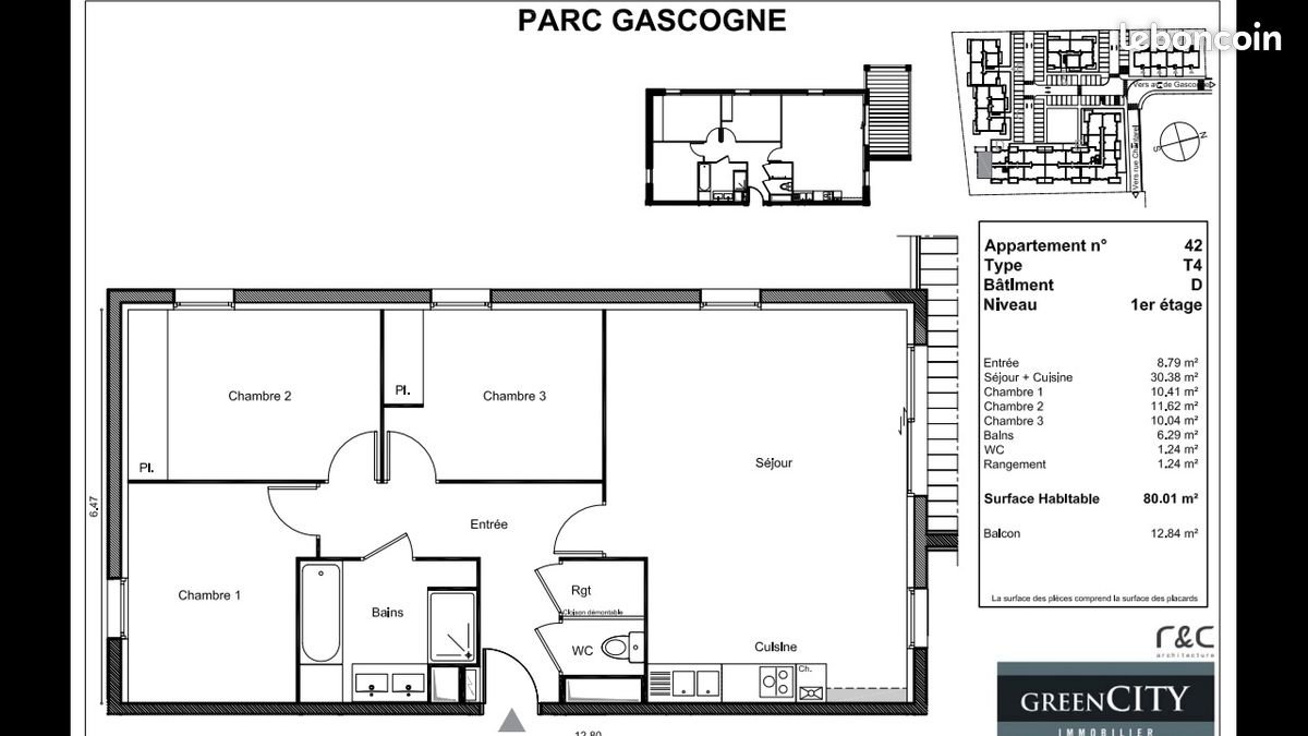 Appartement à louer, 80m², Mondonville