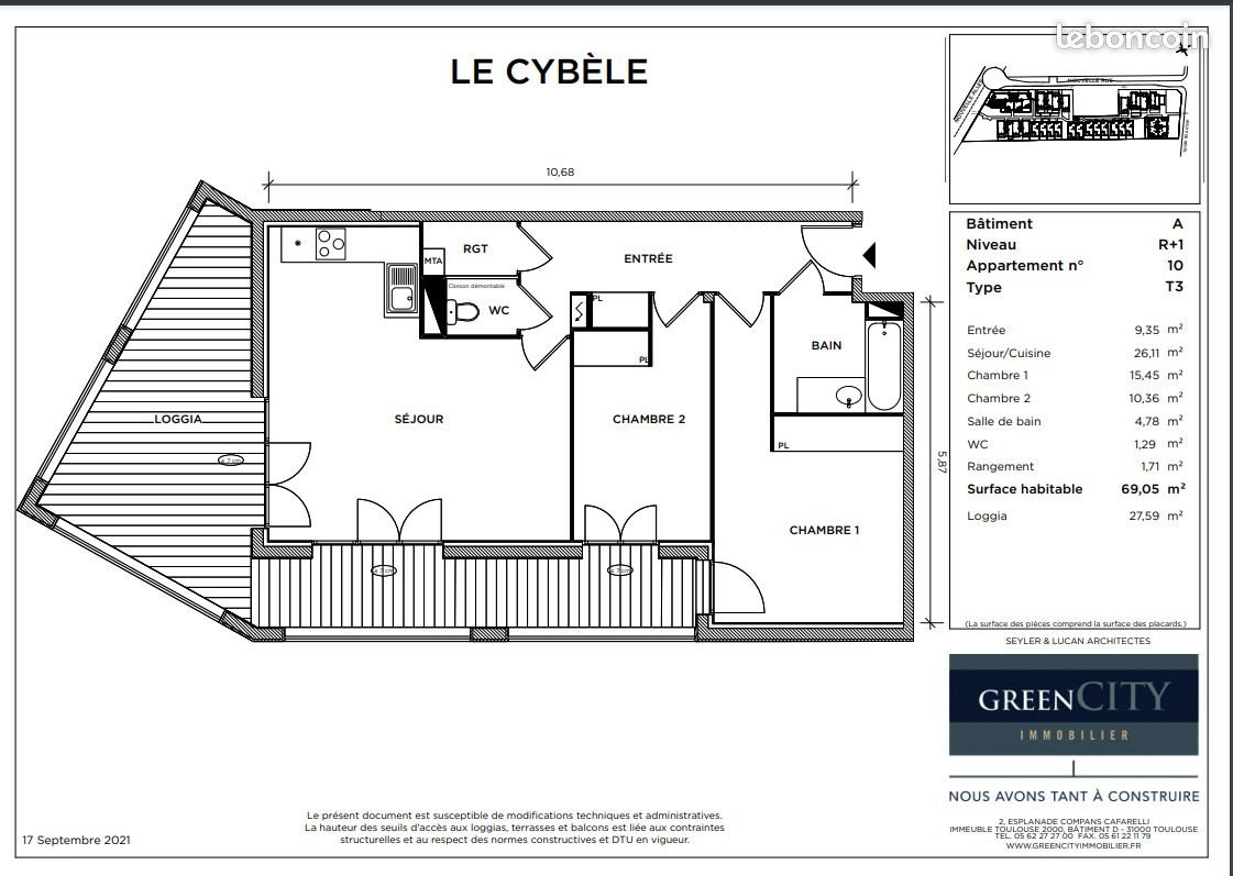 Appartement à louer, 69m², Toulouse
