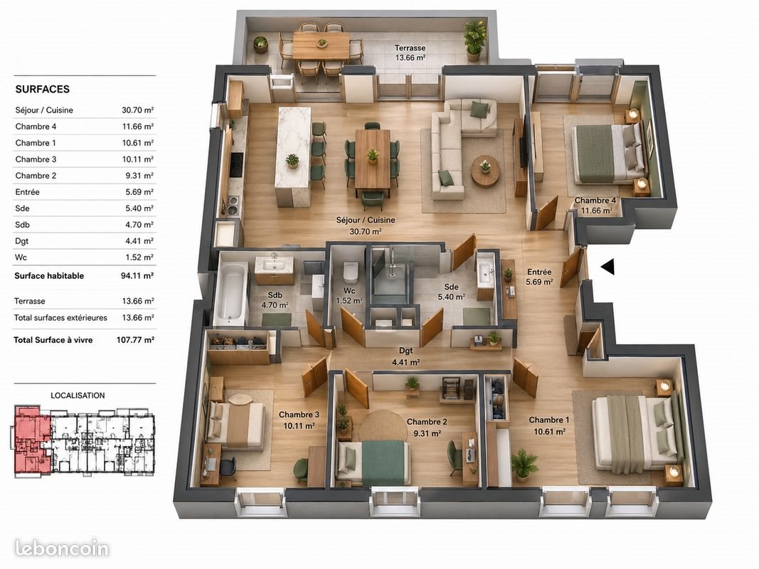 Appartement à vendre, 94m², Angoulême