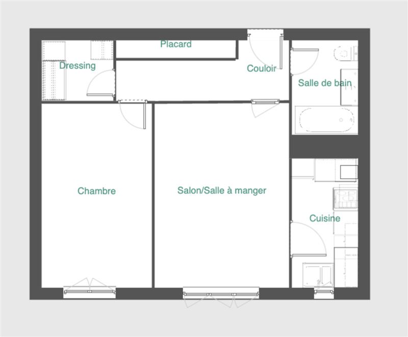 Appartement à louer, 46m², Tours