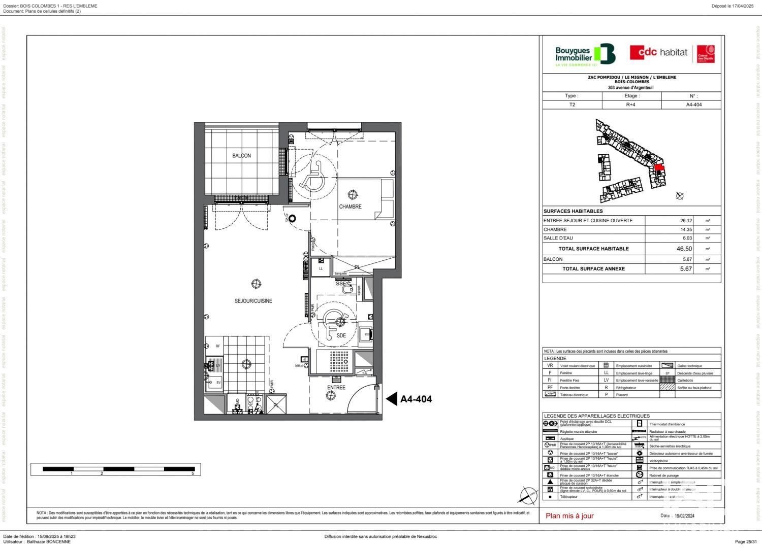 Appartement à vendre, 46m², Bois-Colombes