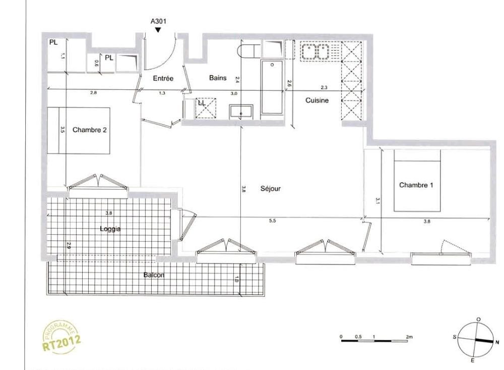 Appartement à louer, 62m², Évry-Courcouronnes