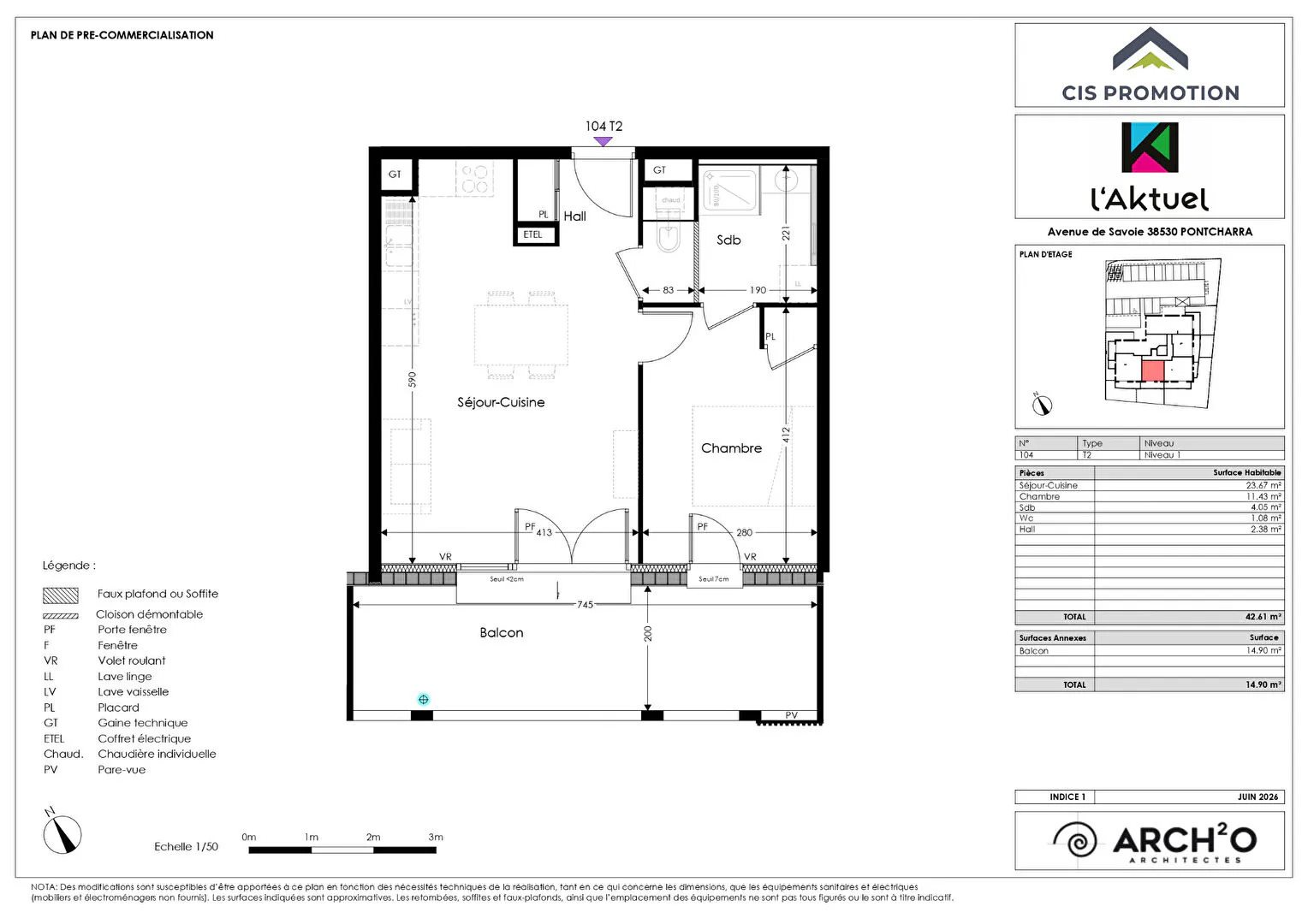 Appartement à vendre, 43m², Pontcharra