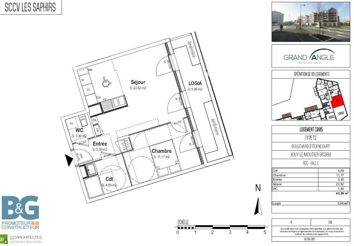 Appartement à louer, 46m², Jouy-le-Moutier