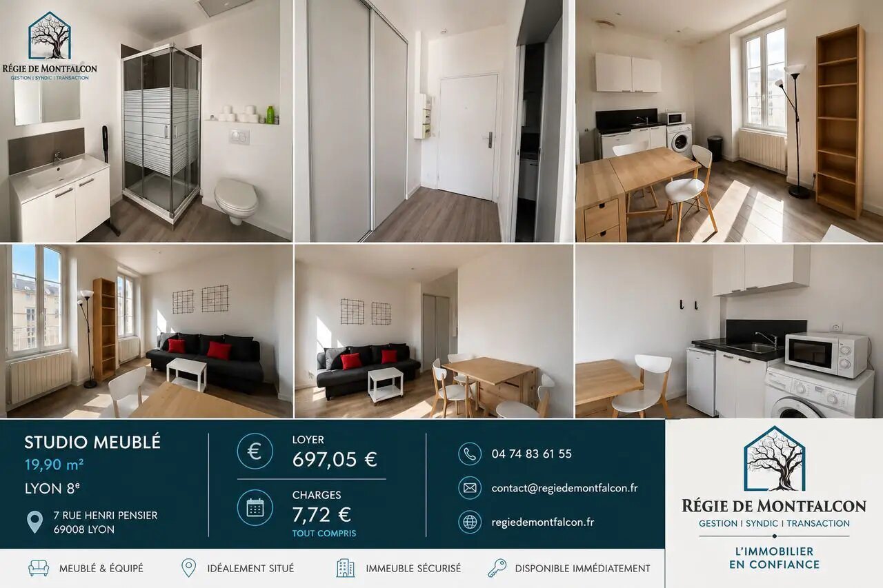 Appartement à louer, 19m², Lyon 8ème