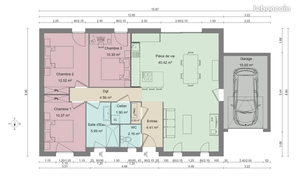 Maison à vendre, 93m², Rue