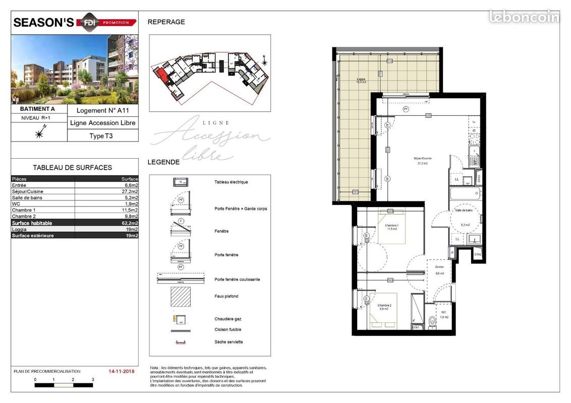 Appartement à louer, 62m², Saint-Jean-de-Védas
