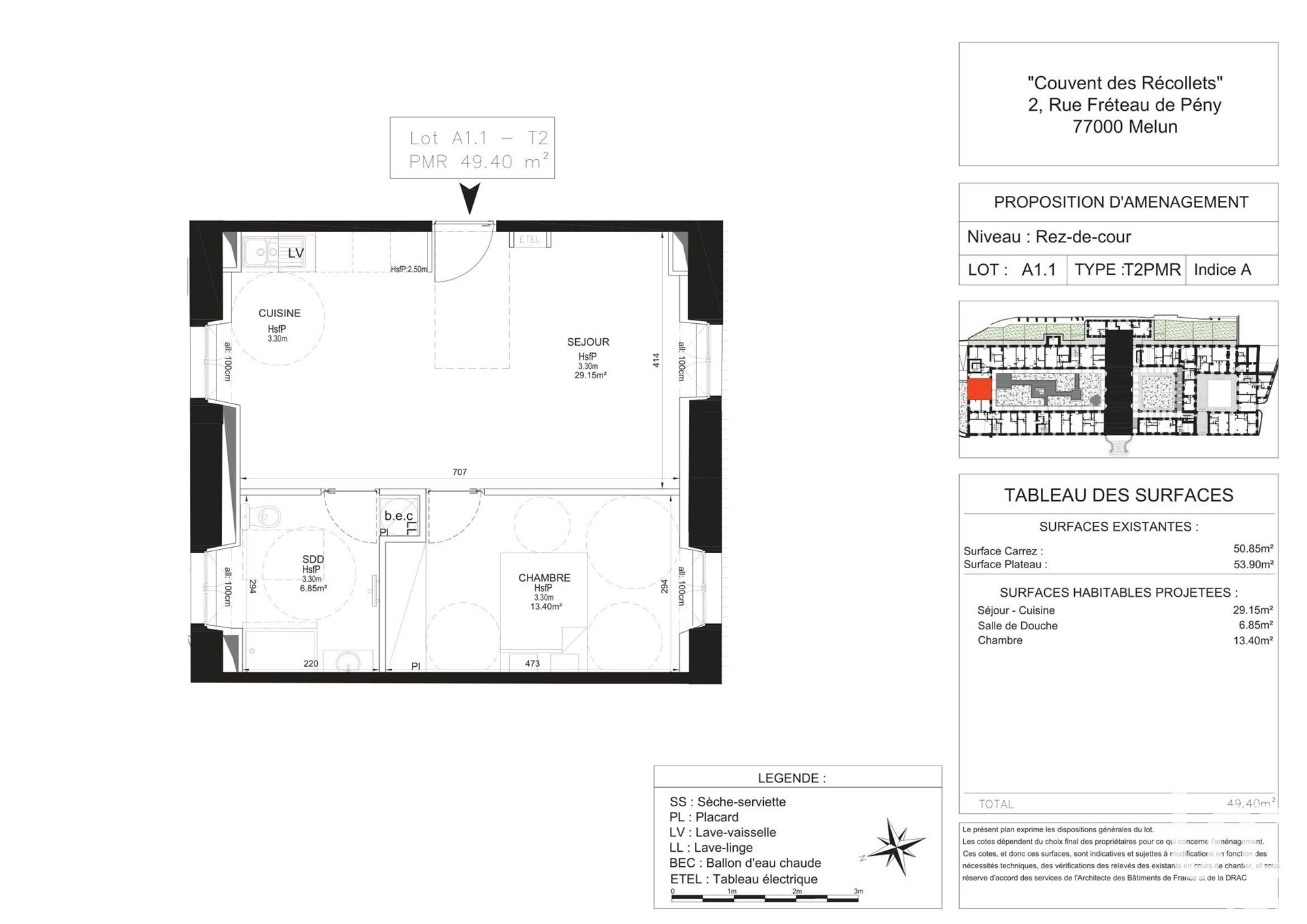 Appartement à vendre, 51m², Melun