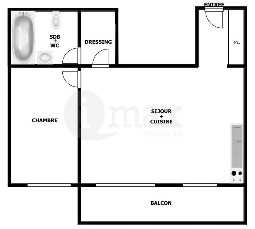 Appartement à vendre, 46m², Clichy